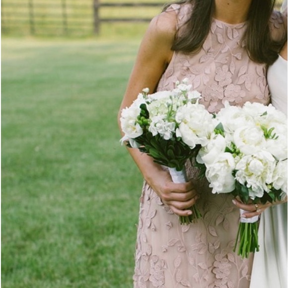 Size 2, BCBG Maxzaria maxi dress with floral appliqués on tulle. Worn once. - Picture 8 of 8
